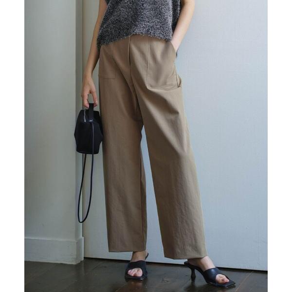 パンツ ストレッチピーチツイル バレルパンツ レディース