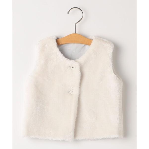 ベスト SHIPS KIDS:80〜90cm / ベビー フェイクファー リバーシブル ベスト キッ...