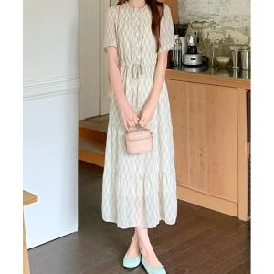 NE QUITTEZ PAS! ヌキテパ ティアードギャザーワンピース CTN DOBBY ST