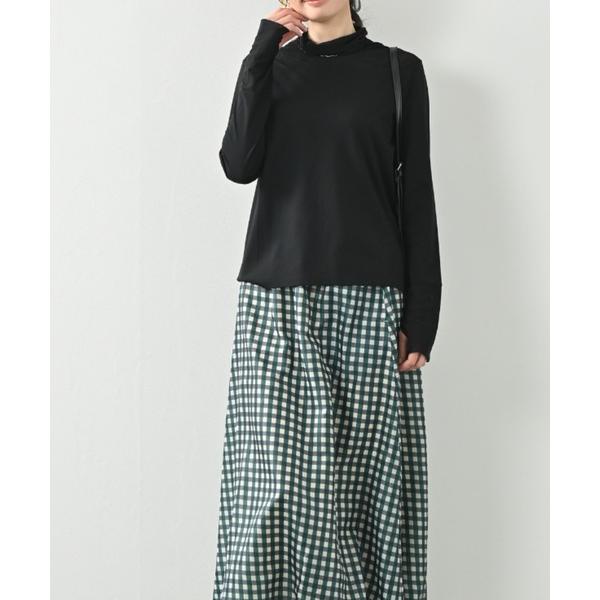 tシャツ ソフトチュールコンビデザインハイネックプルオーバー｜チュール 切替 ハイネック 透け感 大...