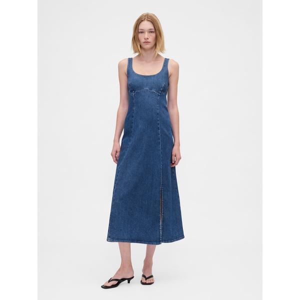 ワンピース デニム ミディワンピース