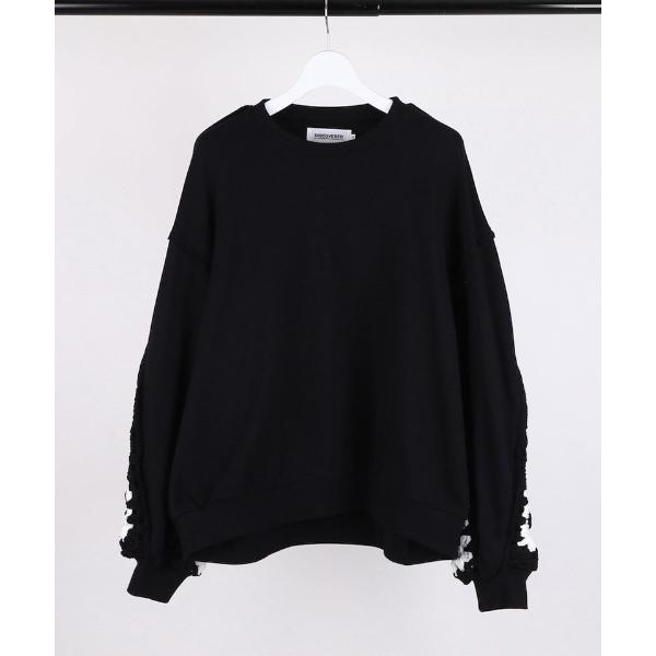 トレーナー スウェット msw1724-PLAYCARD CROCHET SLEEVE SWEAT ...