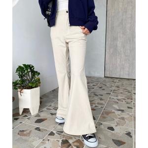 パンツ コーデュロイフレアパンツ レディース