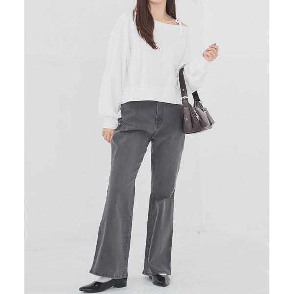ワイドパンツ ジーンズ デニム デニムパンツ デニムフレアパンツ レディース