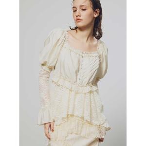 ブラウス シャツ ヴィンテージレースフリルブラウス レディース