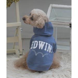 犬 服 EDWIN/デニムライクパーカー25a