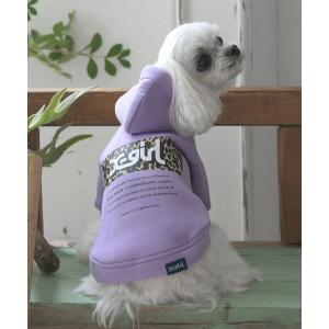 犬 服 X-girl/レオパード柄ロゴフーディー25a