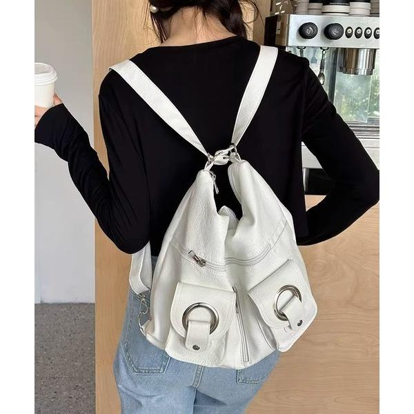 ショルダーバッグ バッグ 3WAY大容量リングポケットショルダーバッグ/リュック/A4サイズ対応 レ...