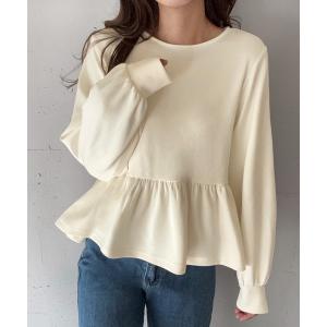 トレーナー スウェット 裾フリルプルオーバー レディース