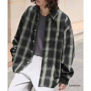 シャツ KANGOL/カンゴール 別注 ワンポイントロゴ刺繍  アソート レギュラーカラー長袖シャツ 「抗菌 / 防臭 / イージーケア」 メンズ レ