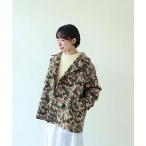 ピーコート pコート 迷彩ジャカード ピーコート レディース