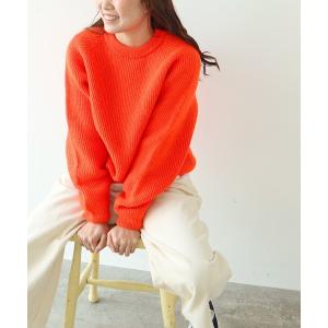 ニット セーター BRITISH WOOL 片畦ニットプルオーバー レディース