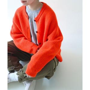 カーディガン BRITISH WOOL 片畦ニットカーディガン レディース