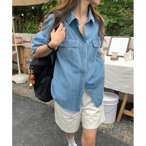 ブラウス シャツ デニムシャツトップス レディース