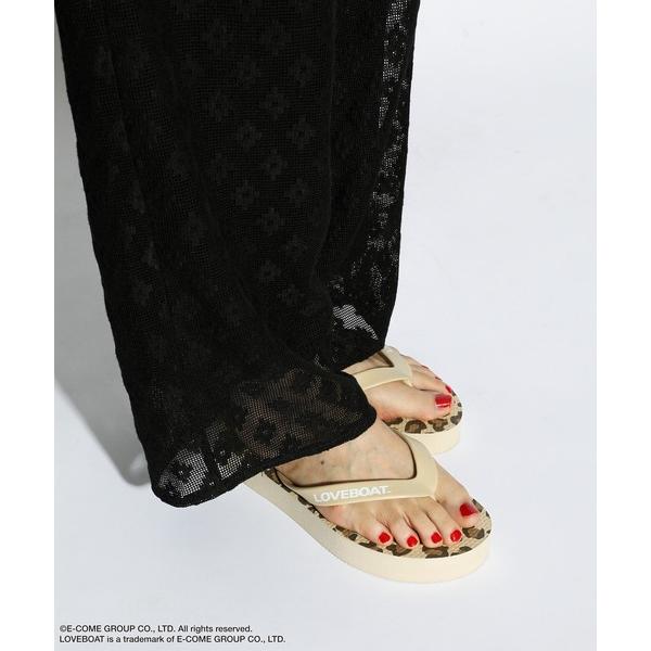 サンダル LOVEBOAT レオパードビーチサンダル レディース