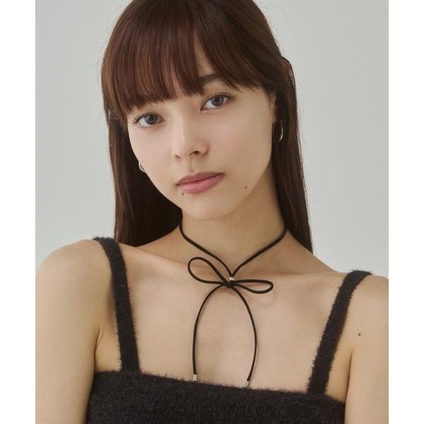 チョーカー シンプル フェイク スウェード コードチョーカー レディース