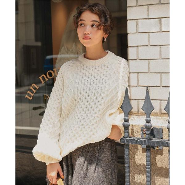 ニット セーター ケーブル編みゆるニット レディース