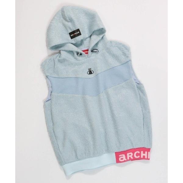 ベスト ジレ 「LADIES」フード付きシャギーベスト レディース