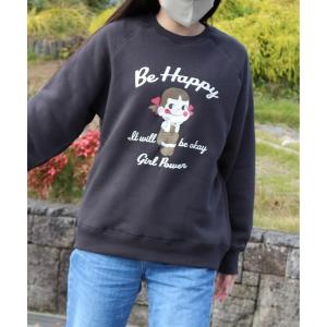 トレーナー スウェット 「PEKO/ペコちゃん」プリント裏シャギースウェット レディース