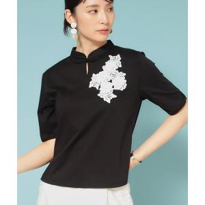 tシャツ 「5分袖／チャイナカラー」半袖プルオーバー レディース