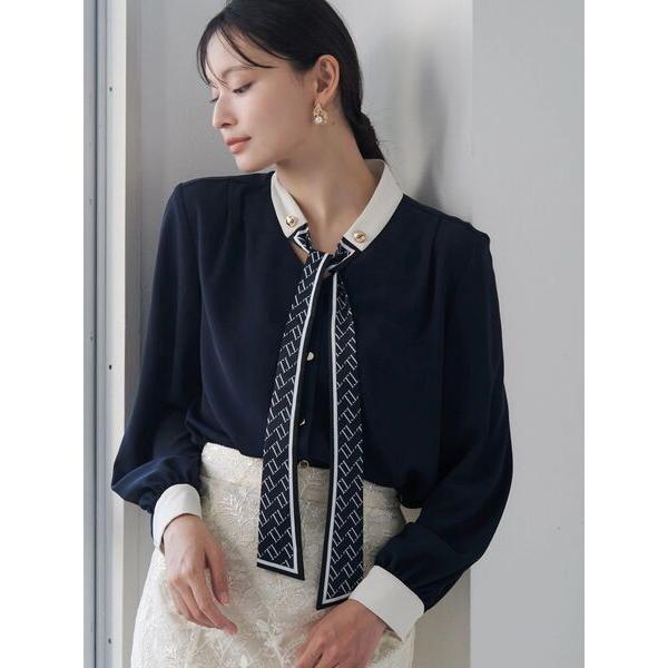 ブラウス シャツ スカーフタイドッキングブラウス レディース