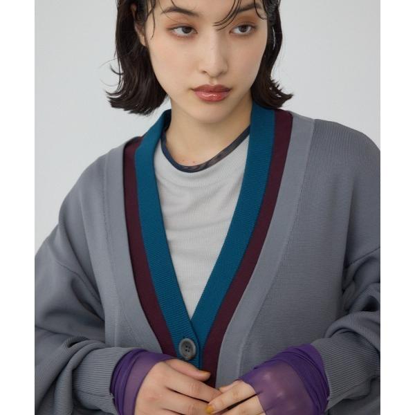 カーディガン 「PLUS」レイヤードペプラムニットカーディガン レディース