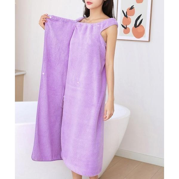 ガウン ポケット付きバスラップタオル バスラップタオル バスタオルワンピース バスローブ 刺繍 着る...