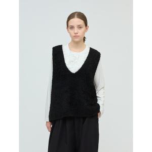 ベスト ジレ mizuiro ind へアリーVネックベスト レディース