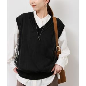 coca（コカ） ベスト ジレ ヘリンボーンストライプフレアベスト