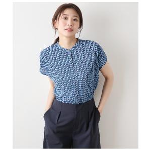 tシャツ ポリエステル強撚スムース 幾何学プリント ボックスシルエットプルオーバー レディース