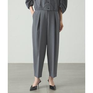 スラックス パンツ 「着用シワ軽減/セットアップ対応」タックフォルムパンツ レディース