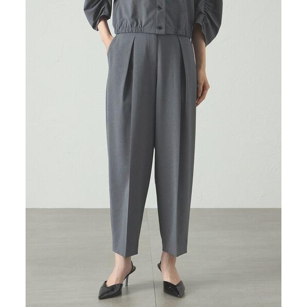 スラックス パンツ 「着用シワ軽減/セットアップ対応」タックフォルムパンツ レディース