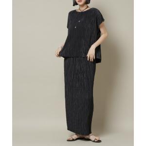 スカート ランダムプリーツカットナロースカート(セットアップ可)