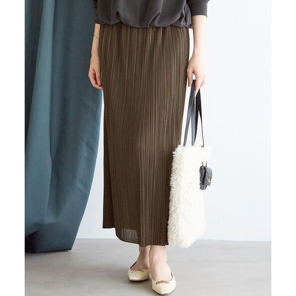 スカート 「SLOW/一部店舗限定」トリコットプリーツ Iライン スカート