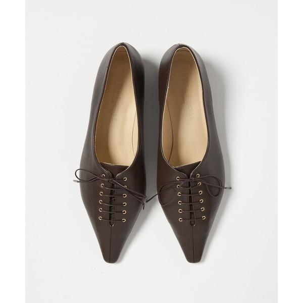 パンプス ナローレースアップ フラット20↑