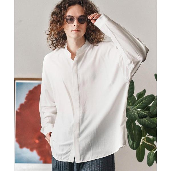 シャツ ms6193-ルーズシルエットスタンドカラー比翼シャツ(CMB-R0184) メンズ