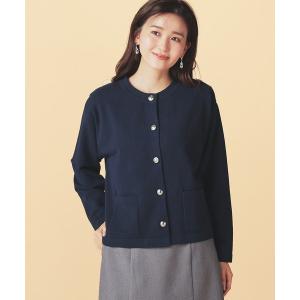 カーディガン 「Ｌｉｖａｅｃｏ」金釦付クルーカーデ レディース
