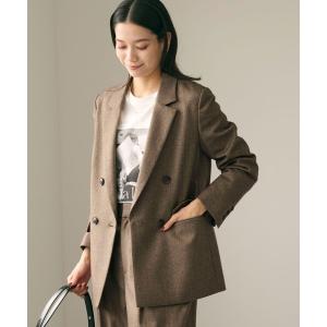 ジャケット テーラードジャケット ホームスパン ダブル ジャケット ストレッチ レディース