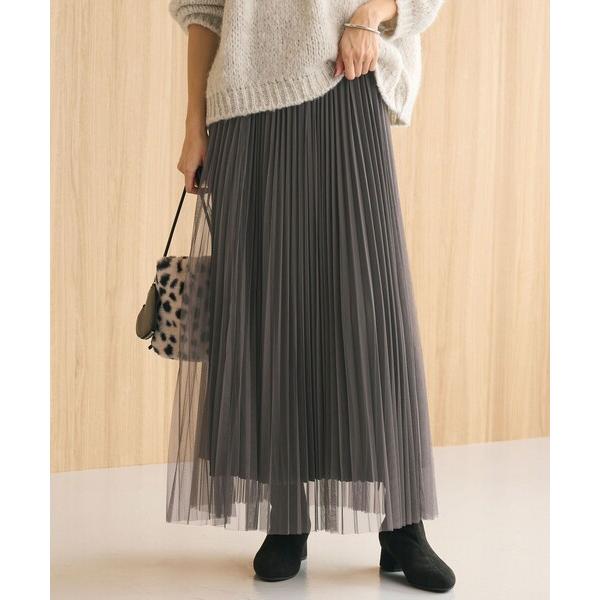スカート 「size SHORT/TALLあり」2WAY チュール プリーツ スカート