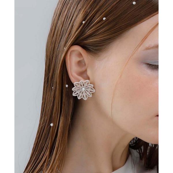 イヤリング JewCas フラワーリボン＋ガラスストーンFlower Ribbonエアフィットイヤリ...