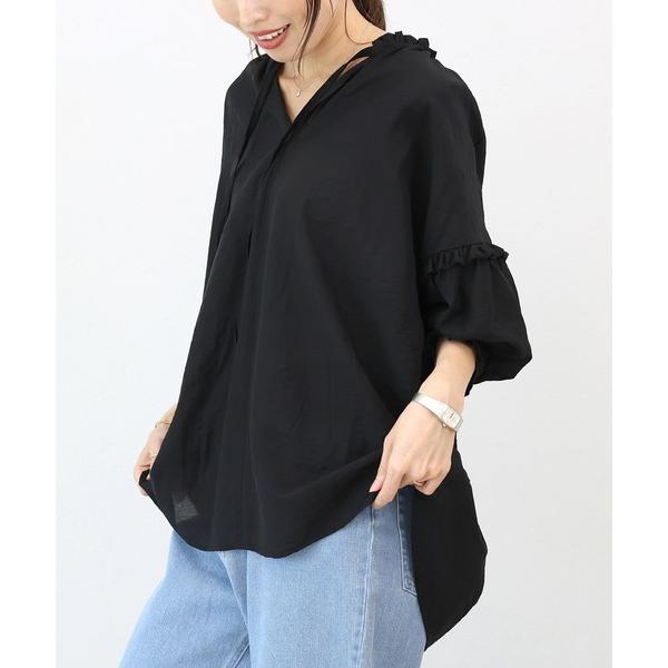 ブラウス シャツ ギャザーフリルブラウス レディース