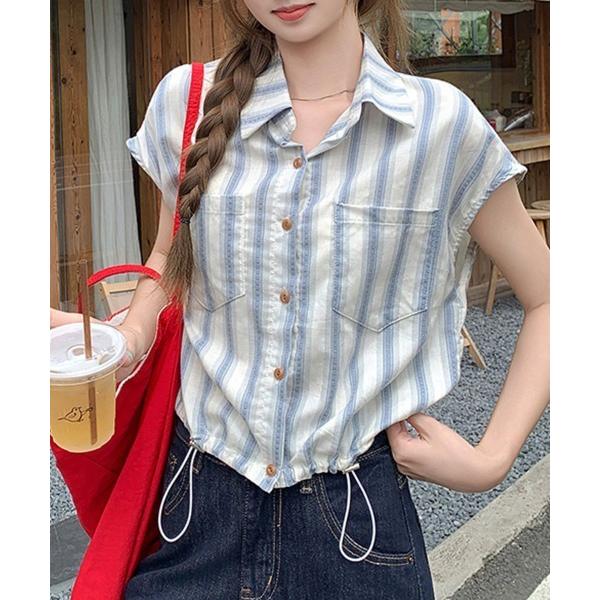 ブラウス シャツ ストライプ柄シャツ レディース