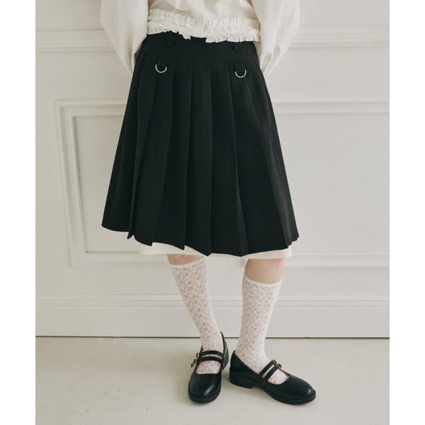 スカート layered medium pleats skirt / レイヤード風ミディスカート
