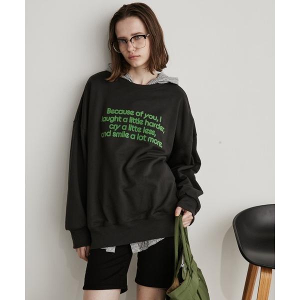 トレーナー スウェット フロッキーロゴ裏毛プルオーバー / サイズ展開あり レディース