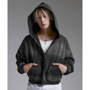 パーカー ヘビーウエイトサンフェードショート丈ZIPパーカー「UNISEX」裏毛420g メンズ レディース