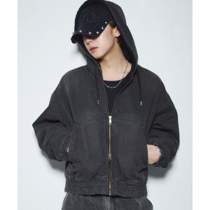 ブルゾン アウター デニム/合皮　裏ボアショートジップアップジャケット ブルゾン「UNISEX」 メンズ レディース