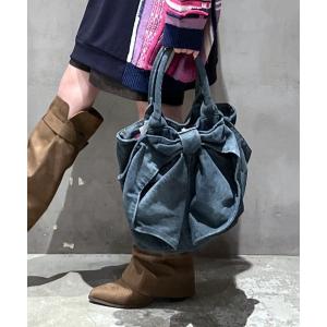 トートバッグ リボンデニムトート レディース