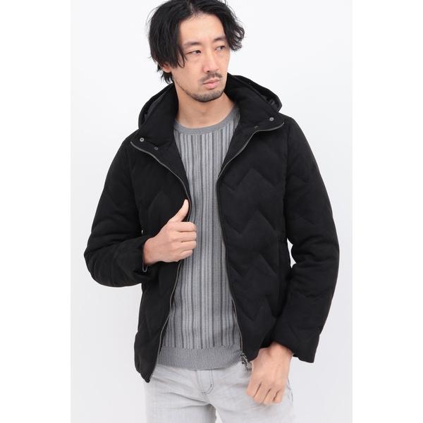 ブルゾン アウター テックスエードキルトフーディーダウンBL メンズ