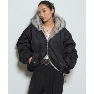 ブルゾン アウター 2WAYリバーシブルファーブルゾン レディース
