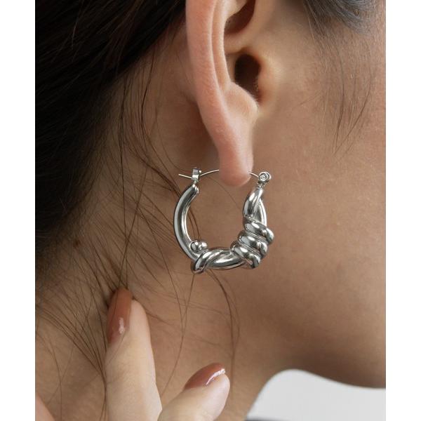 ピアス 金属アレルギー対応 ねじれフープピアス レディース